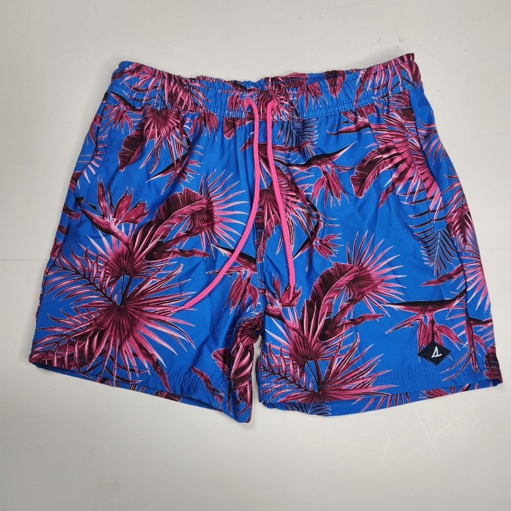 Sperry Swim Trunks Mens M Shorts Beach Wear Birds Of Paradise Pink Blue Pockets